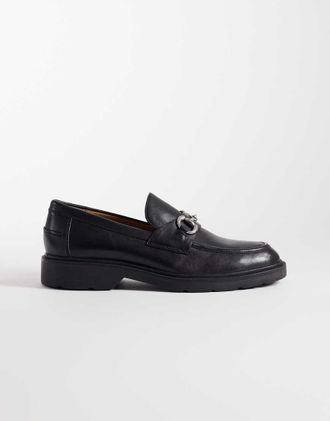 Jack & Jones Mocassini in pelle neri con dettagli in metallo-Nero
