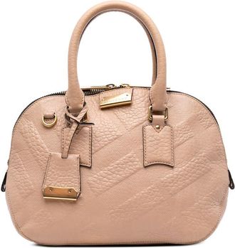 Burberry Pre-owned Burberry Medium Heritage Grain Check Embossed Orchard Bowling Bag Ladies 4OM510CECU2N0TNO