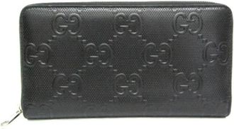 Gucci Pre-owned Wallets, male, Black, Size: ONE SIZE Pre-owned GG embossed zip-around organizer