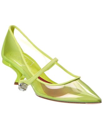 Roger Vivier Virgule Mesh & Suede Pump