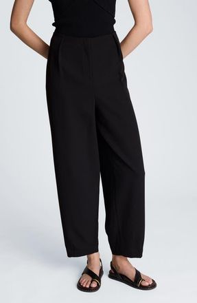 Kenneth Cole Pleat Tapered Leg Pants in Black at Nordstrom, Size 14