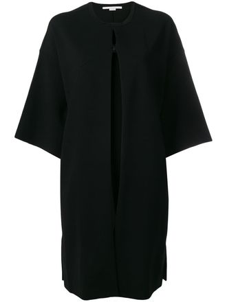 Stella McCartney compact knit coat - women - Polyester/Viscose - M - Black