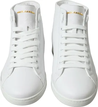 Dolce & Gabbana White Saint Tropez High Top Men Sneakers Mens Shoes