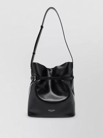 Emporio Armani medium leather bucket bag shoulder strap