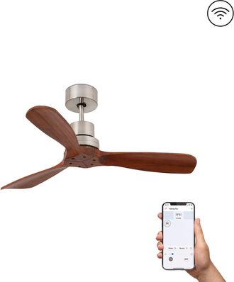 Netlighting Mini Lantau Small Matt Nickel Ceiling Fan DC Smart 6 Speed