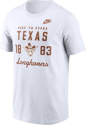 Nike Texas Legacy Stacked Est Nike Mens College T-Shirt in White | N19910ATXV-AZ2