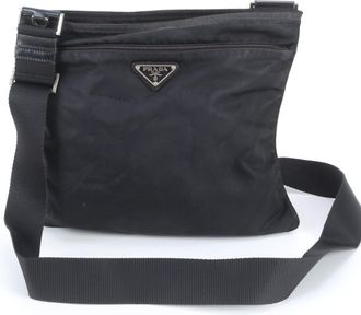 Prada Black Nylon Leather Shoulder Bag (Pre-Owned)
