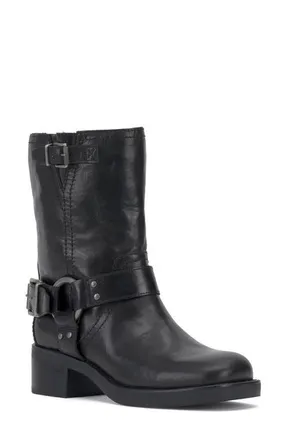 Vince Camuto Kaemie Moto Bootie in Black Lux Distressed at Nordstrom, Size 5
