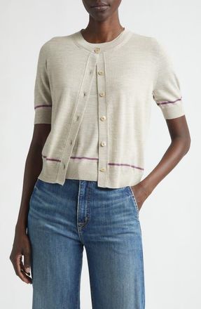 Johnstons of Elgin Brae Sleeveless Merino Wool & Cashmere Sweater in Natural Colourway at Nordstrom, Size X-Small