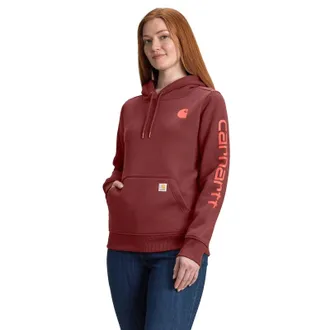 Carhartt Work in Progress Iconic Clarksburg Hoodie Womens Barnwood Graphic Relaxed Fit JAX1759