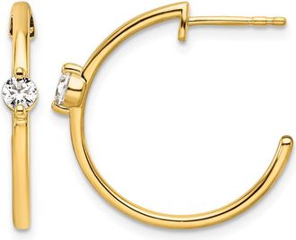Diamond2Deal 14k Yellow Gold 1/4 ct Lab Grown Diamond Hoop Earrings VS Clarity, G-H Color