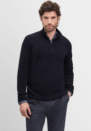 Cinque Strickpullover CINQUE CILUCA, Herren, Gr. M, blau (dunkelblau), Strick, Obermaterial: 80% Baumwolle, 16% Polyamid, 4% Elasthan, unifarben, regular fit