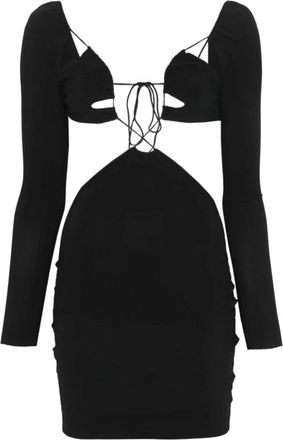 Amazu&igrave;n Zwarte jurk met uitsparingen - Dames - Feestkleedjes - Zwart - ONE Size - Kleedjes