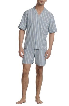 Eberjey Nautico Stripe Short Pajamas in Classic Stripe Slate at Nordstrom, Size X-Large