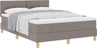 vidaXL Box Spring Bed with Mattress Taupe 160 x 200 cm Fabric vidaXL