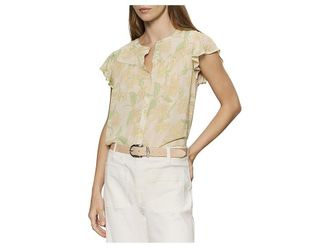 Sanctuary Free Spirited Ruffle Top Womens Clothing Gentle Lily : LG (US 10-12), Polyester