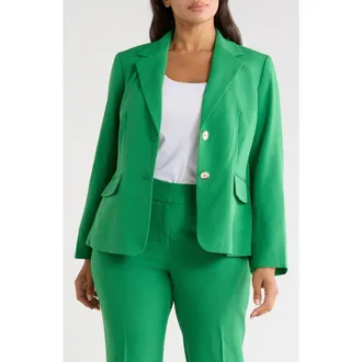 Kasper Two-Button Blazer in Lush Green - Bv6 at Nordstrom, Size 14W