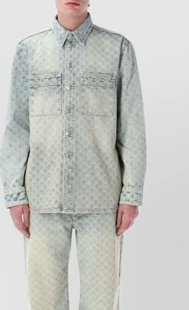 Misbhv monogrammed denim shirt featuring pockets