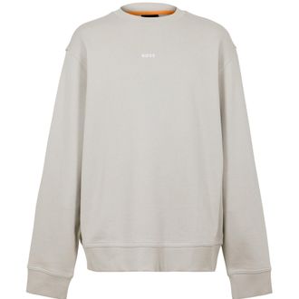 HUGO BOSS Mens Wesmallcrew Logo Sweatshirt (Light Beige) Cotton - Size 6XL