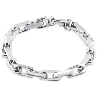 Pompeii3 Mens Heavy Square and Round Link 14k Gold (66gram) or Platinum (107gram) 8mm Bracelet 8.5
