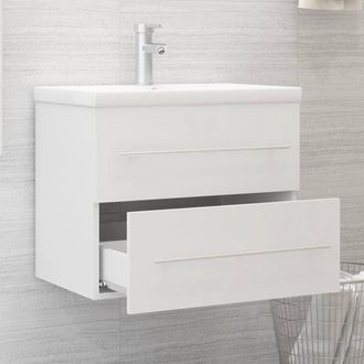 Berkfield Home Sink Cabinet with Built-in Basin White Engineered Wood