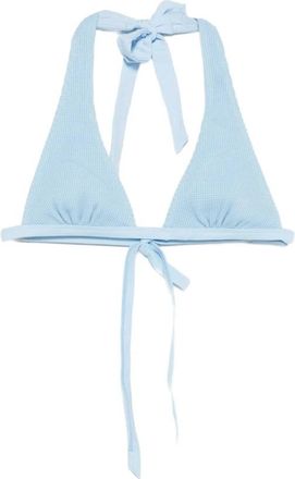 Frankies Bikinis Lusky Bikini Top met Strikdetails - Dames - Bikinis - Blauw - M - Katoen - Badmode