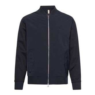 HUGO BOSS Hugo, Zip-throughs, male, Blue, Size: 2XL Cotton Sweatshirt with Logo