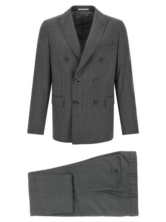 Pal Zileri Gray Wool Mens Suit