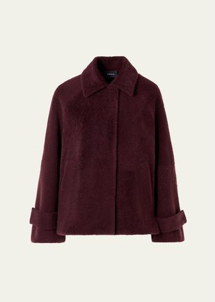 Akris Alisa Lamb Shearling Single-Breasted Short Jacket