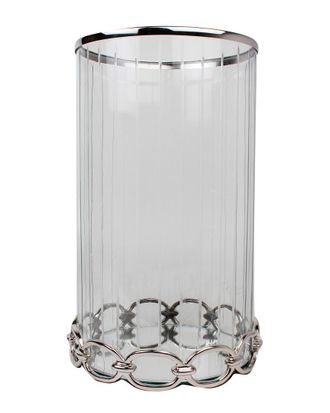 A&B Home Discontinued A&B Home Nickel And Glass Candle Holder