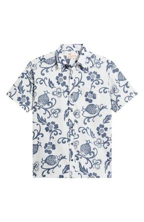 Kahala Ginger Pareau Short Sleeve Cotton Button-Down Shirt in White at Nordstrom, Size Xx-Large