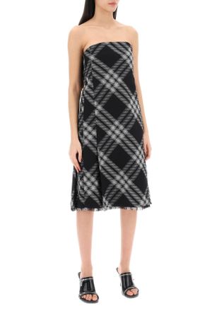 Burberry Womens Black Check Kilt Style Dress Wool - Size EU 34 (Womens)