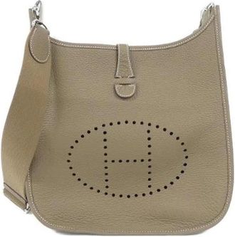 Herm&egrave;s Pre-owned Evelyne 3 PM Taurillon Clemence Schoudertas - Dames - Vintage Schoudertas - Bruin - ONE Size - Leer - Vintage