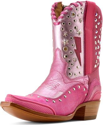 Ariat Womens Superstarz X Toe Western Boots in Pinkadelic, B Medium Width, Size 8.5, by Ariat
