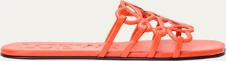 Loewe x Paulas Ibiza Petal Leather Anagram Slide Sandals
