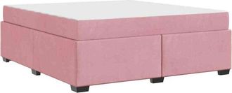 vidaXL Vidaxl - Estructura De Cama Con Colch&oacute;n Rosa 180 X 200 Cm Terciopelo