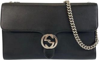 Gucci Pre-owned Cross Body Bags, female, Black, Size: ONE SIZE Pre-owned Leather gucci-bags