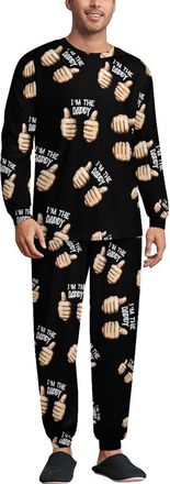 Generic Im The Daddy Mens Pajamas Set 2 Piece Lounge Set Long Sleeve Pullover And Pants Comfy Sleepwear XL