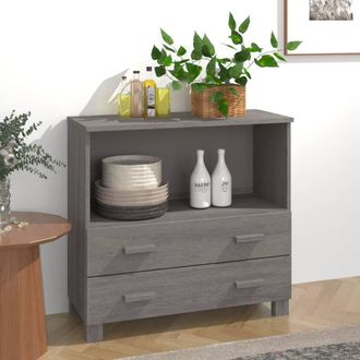 Berkfield Home Sideboard HAMAR Light Grey 85x35x80 cm Solid Wood Pine | Size: 85 x 35 x 80 cm