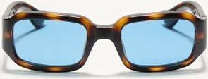 Valentino Occhiale Rettangolare In Acetato unisex HAVANA/BLU 53