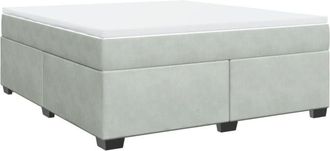 vidaXL Vidaxl - Cama Box Spring Con Colch&oacute;n Terciopelo Gris Claro 180x200 Cm