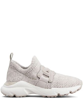 Tod's Kate knitted slip-on trainers - women - Leather - 37.5 - Neutrals