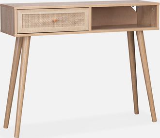 Sweeek Consola Estilo Escandinavo De Ca&ntilde;a, 100cm