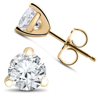 Pompeii3 1 ct TDW Lab Grown Diamond Martni Studs 14k Gold Earrings