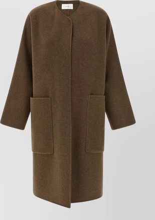The Row tiberus coat round neck long sleeves