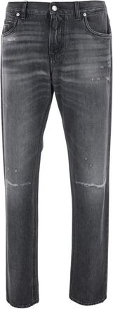 Dolce & Gabbana Slim-fit Jeans - Heren - Slim Fit Jeans - Grijs - M - Denim - Jeans