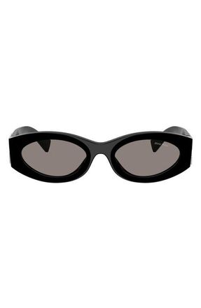 Miu Miu 54mm Rectangular Sunglasses in Black /Dark Grey at Nordstrom