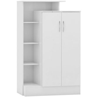 Seconique Nevada Petite Open Shelf Wardrobe - L52 x W90 x H145 cm - White Gloss