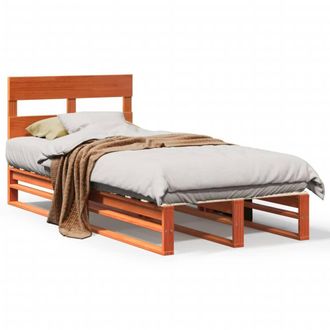 Berkfield Home Bed Frame without Mattress Wax Brown 100x200 cm Solid Wood Pine