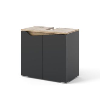 Vicco Mueble Bajo Lavabo Marelle, Antracita, 60 X 57.5 Cm Con 2 Puertas, Vicco